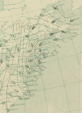 Great Blizzard of 1888: Atmospheric pressure map