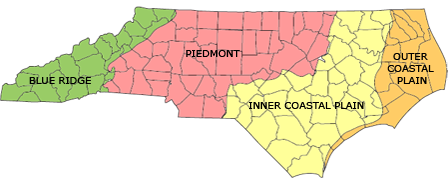 Map - environmental provinces of North Carolina