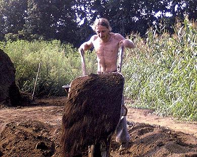 Backfilling the Occaneechi Town excavation