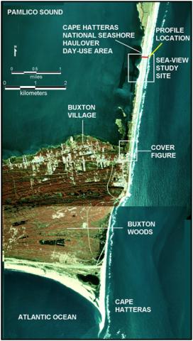 Aerial photograph of Avon-Buxton barrier island segment