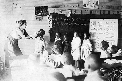 State Board of Health nurse in a school