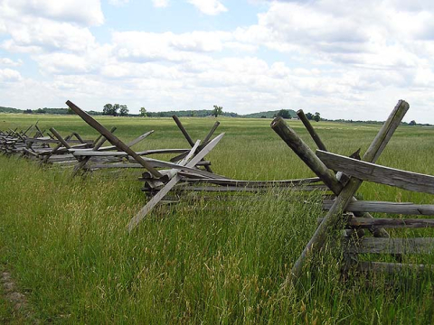 Round Tops across fields of Pickett's Charge