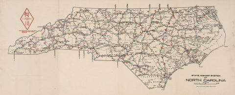 North Carolina state highway system, 1922