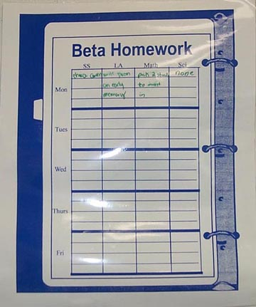 Homework chart