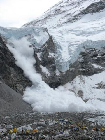 Avalanche near base camp