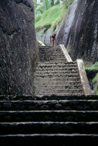 Stone steps descending into Gunung Kawi