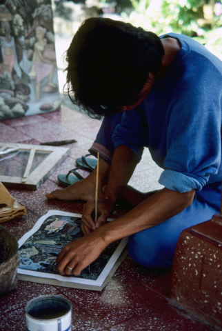 Bali artist paints near Ubud