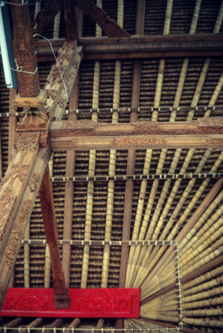 View of inner roof of a Balinese building