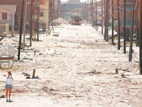 Hurricane Floyd damage on Carolina Beach Avenue