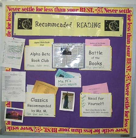 Classroom bulletin board