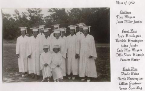 East Carolina Indian School graduating class of 1952