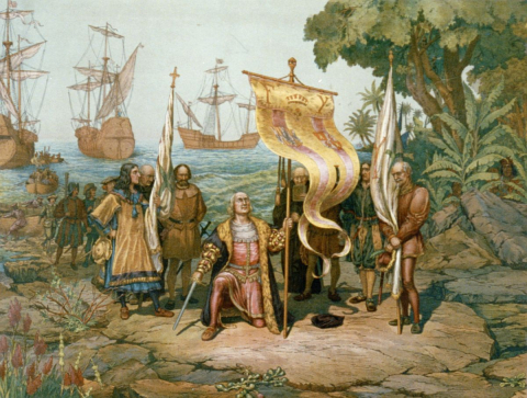 Columbus taking possession of the New World