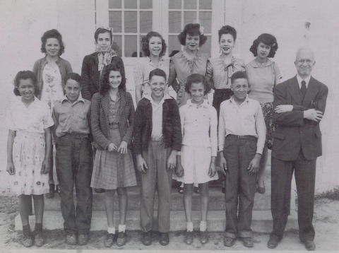 Principal and students of the East Carolina Indian School