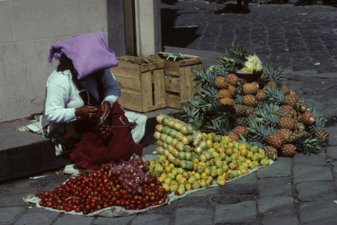 Seated woman selling fruit