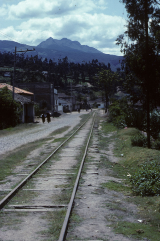 Unused railroad tracks skirting Otavalo, Ecuador