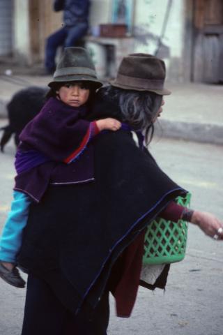 A Mother and Child on the Streets of Riobamba, Ecuador