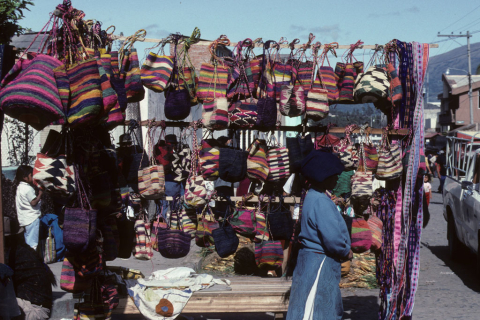 Hand-woven bags for sale in Otavalo, Ecuador