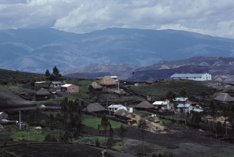 Thatched-roofed huts near Riobamba, Ecuador