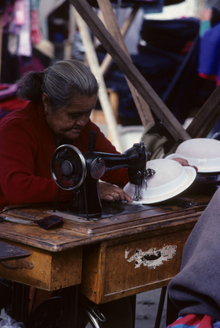 Sewing hats in Riobamba, Ecuador