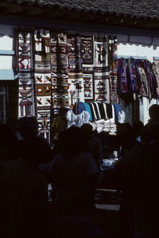 Decorative weavings for sale in Otavalo, Ecuador