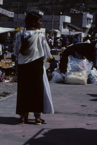 Young woman in the market of Otavalo, Ecuador