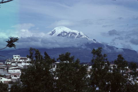 Mt. Chimborazo looms above Riobamba, Ecuador