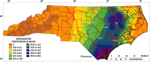 Hurricane Floyd rainfall map