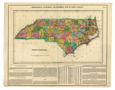 An 1821 map of NC.