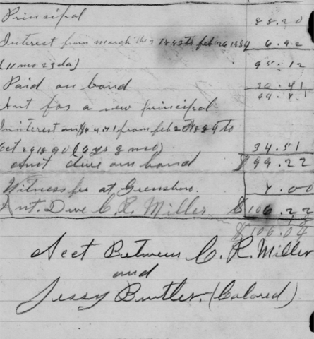 Accounting of debts for Mr. Jessa Butler