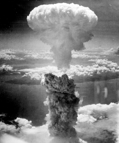 Mushroom cloud over Nagasaki, August 8, 1945