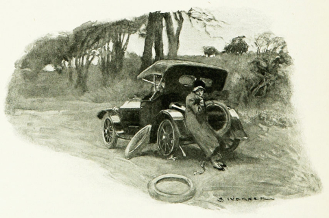 A Woman With a Flat Tire, 1915