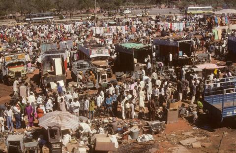 A market near the Red Fort in Delhi, India