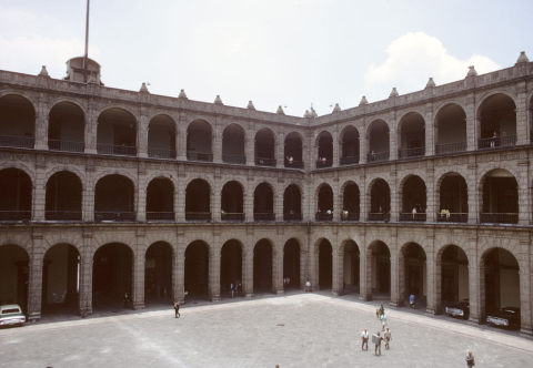 The courtyard of Mexico City's National Palace