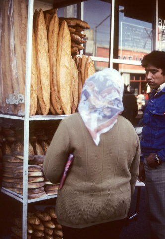 Buying bread at Libertad market in Guadalajara