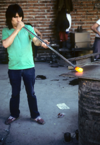 Glass blowing in Tlaquepaque, Mexico