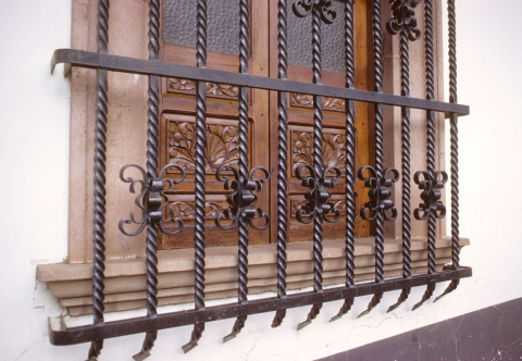 Wrought-iron window grate in Pátzcuaro, Mexico