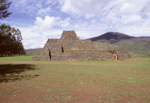 Stone pyramid in Tzintzuntzan, Mexico