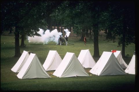 Battle re-enactment at Moore's Creek Bridge