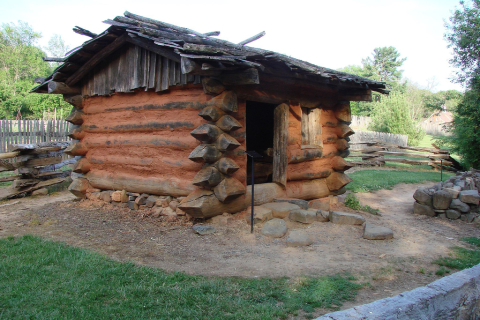 Reconstructed guest house at historic Bethabara