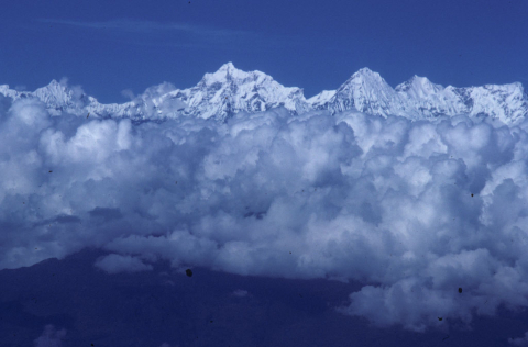 Himalayan peaks above cloud line