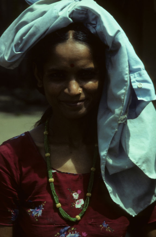 Smiling Tharu woman 