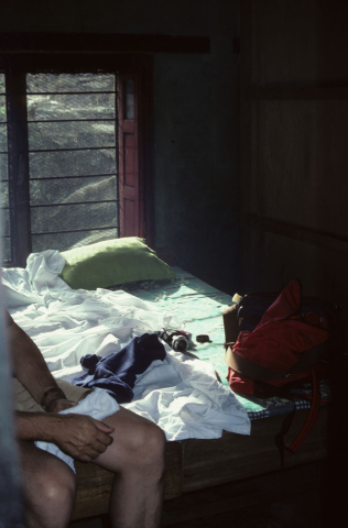 Hotel bedroom along a trekking route in Naudanda, Nepal