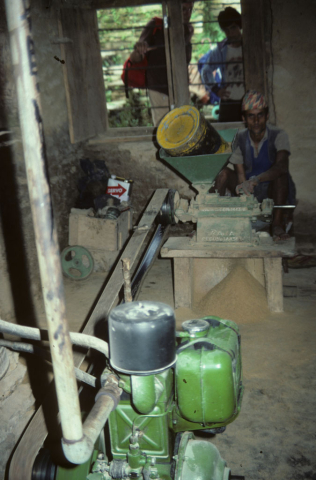 Gasoline-powered grain mill