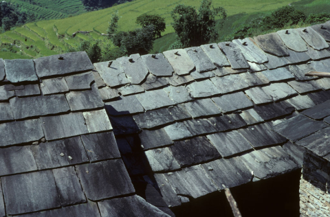 Close-up of slate roof