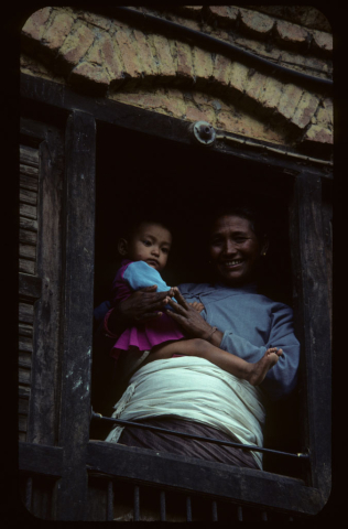 Newari woman and grandchild