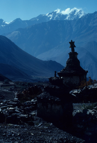 Chortens in the Muktinath temple area