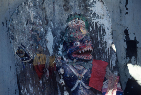 Statue of a Hindu god in Muktinath, Nepal