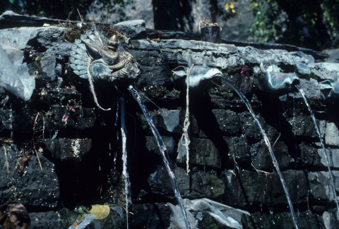 Close-up of water spouts at the temple in Muktinath, Nepal