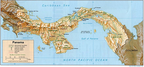 Panama: Relief map, 1995 