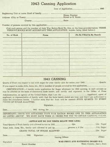 Ration canning application